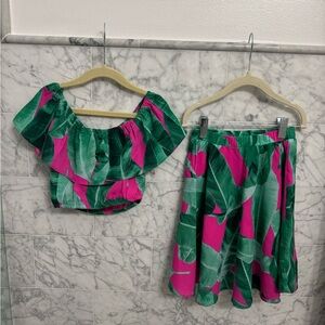 Buddy Love Tropical Leaf Print Two-Piece Set, size 6T